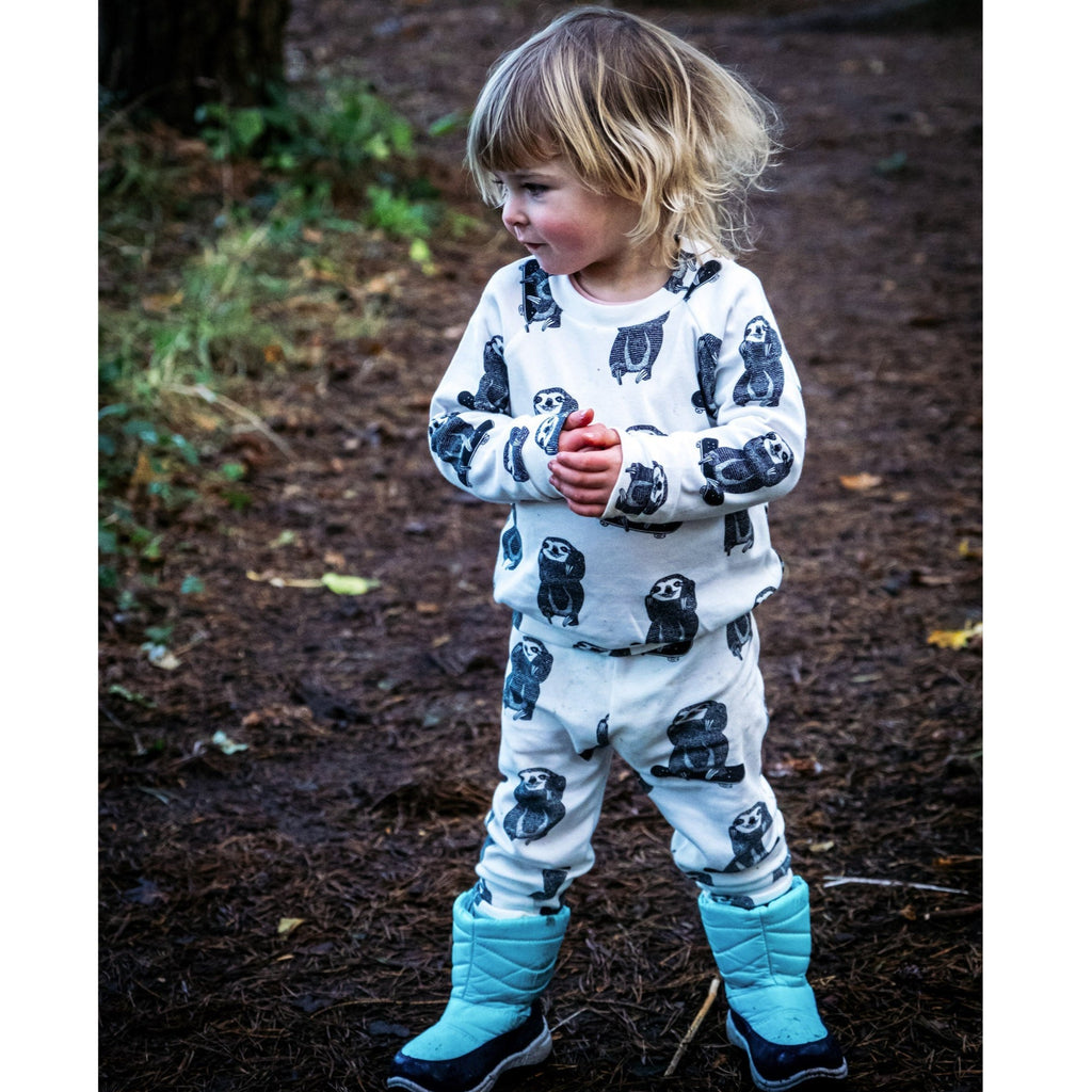 Our bestselling Skating Sloth Baby & Children's Leggings, exclusive to Doctor Mother Other. Handmade in the UK. 