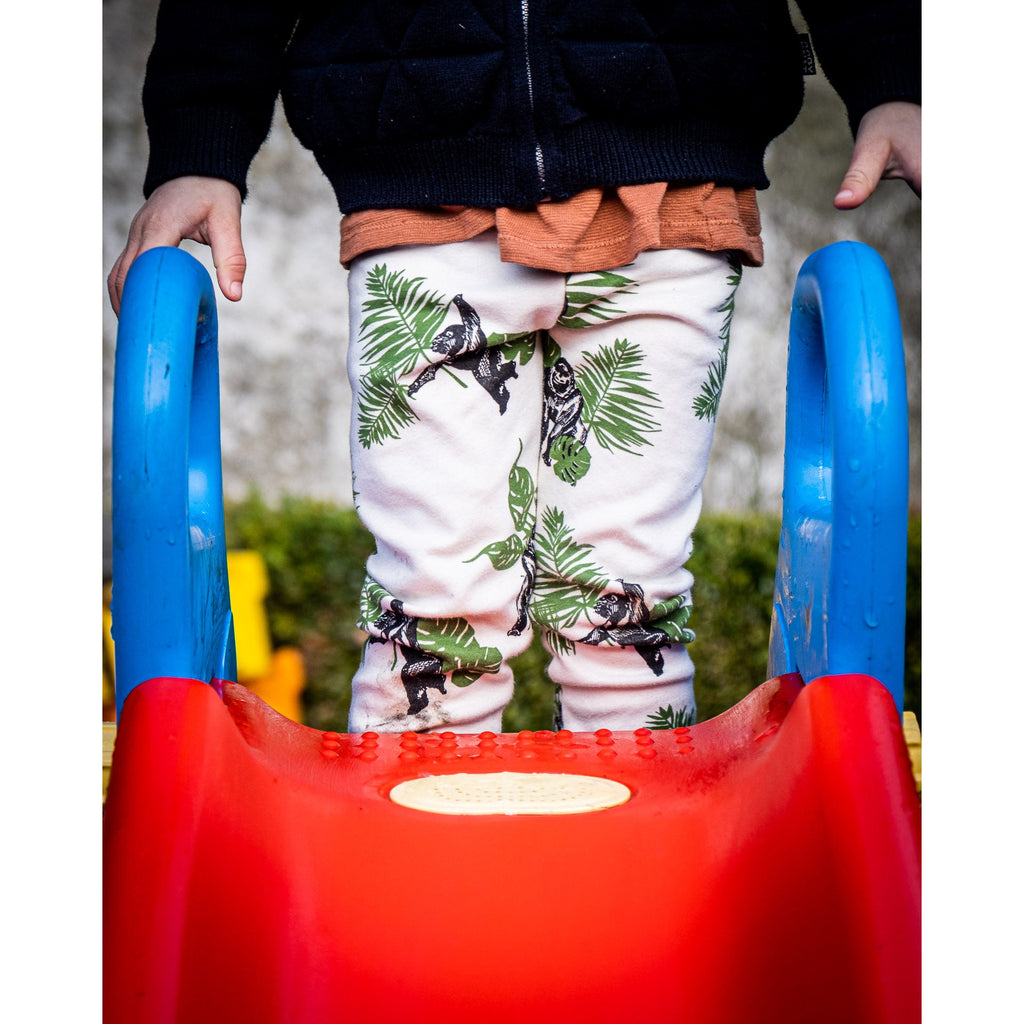Gorilla themed Childrens Leggings from Doctor Mother Other. Made from 100% cotton and all handmade in the UK.
