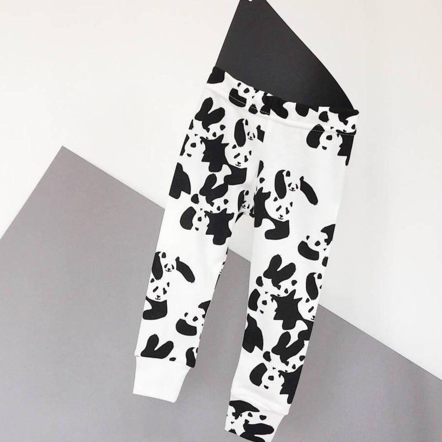 Panda Party Children's and Baby Leggings exclusively from Doctor Mother Other. Available from 3-6 months up to 2-3 years. 